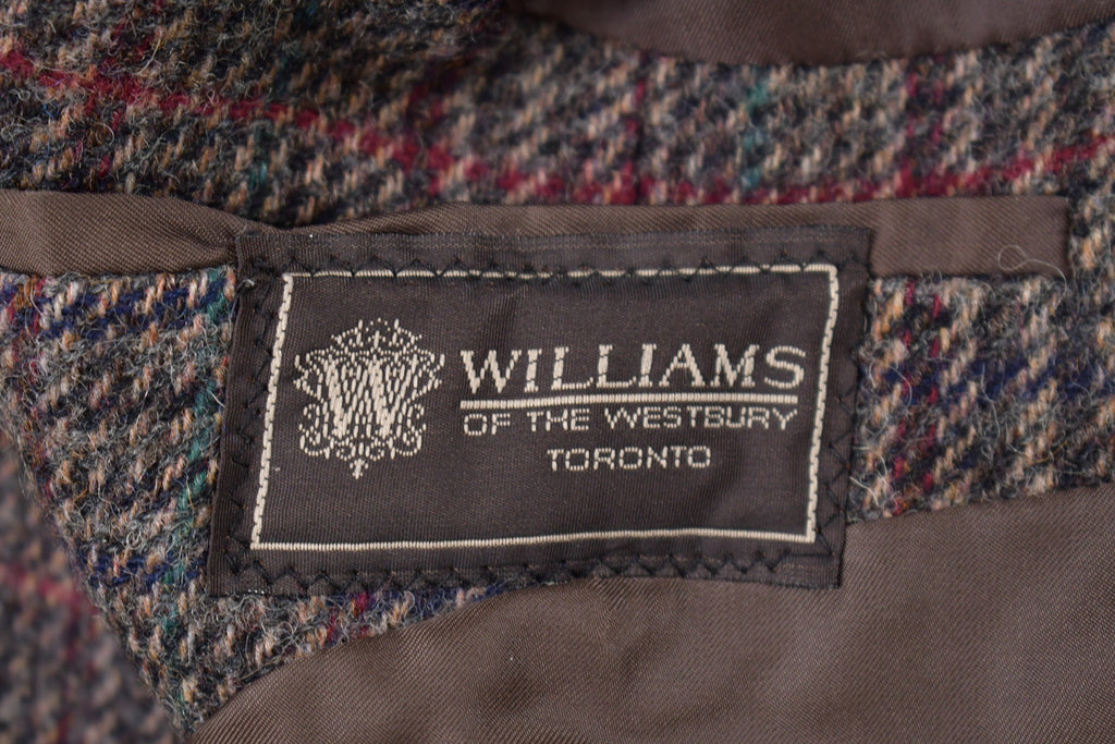 Vintage 1980s Plaid Wool Blazer
