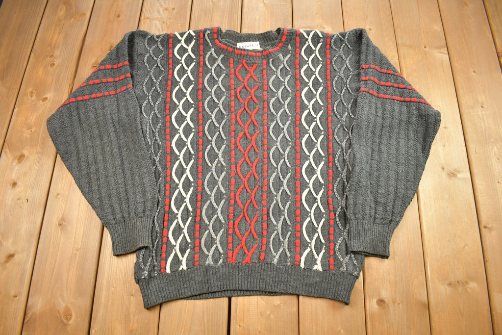 Vintage 1990s Barrel Made In USA Knitted Cable Knit Sweater