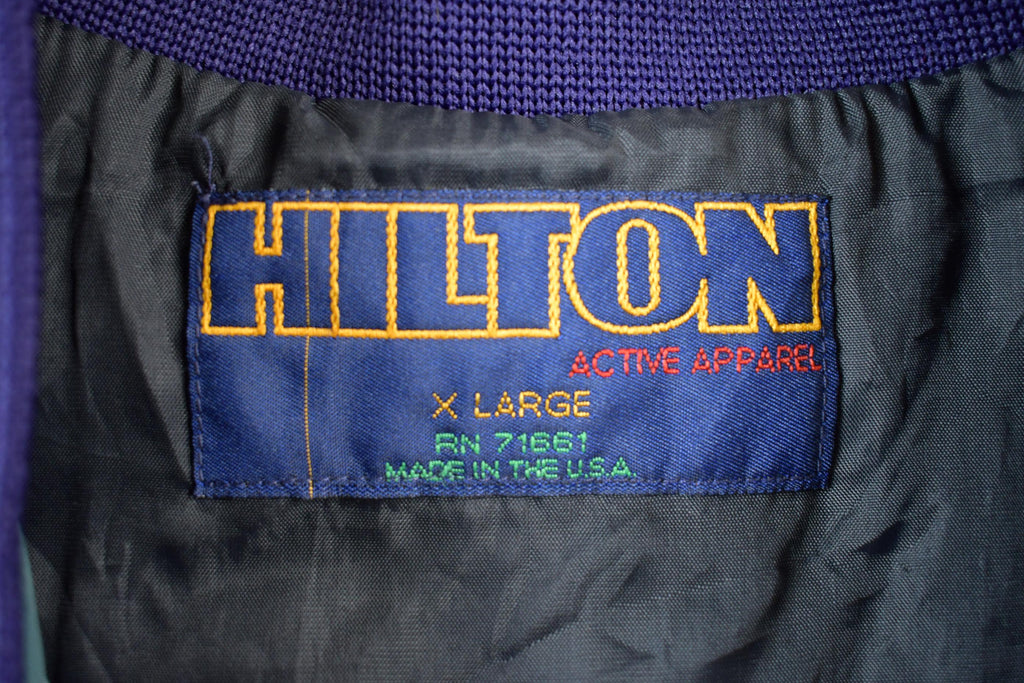 Vintage 1980s Mc Donalds Bomber Jacket  Embroidered  80s Varsity  Zip Up  Made In USA  Hilton Jacket  Mcdonalds  80s Mcdonalds  90s