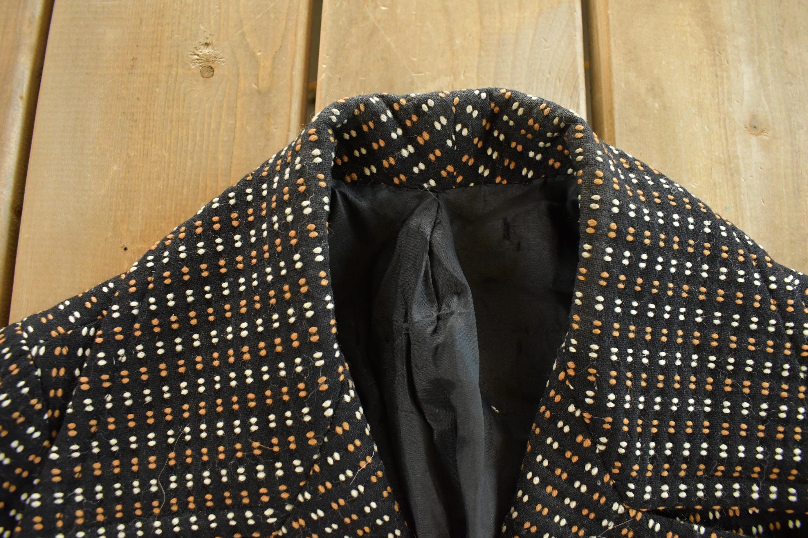 Vintage 1970s Plaid Trench Overcoat Women's Small