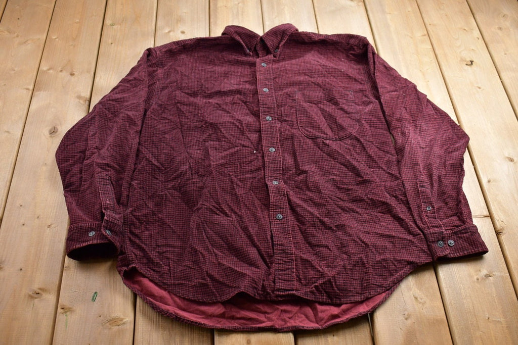 Vintage 1990s Eddie Bauer Red Plaid Flannel Button Up Shirt