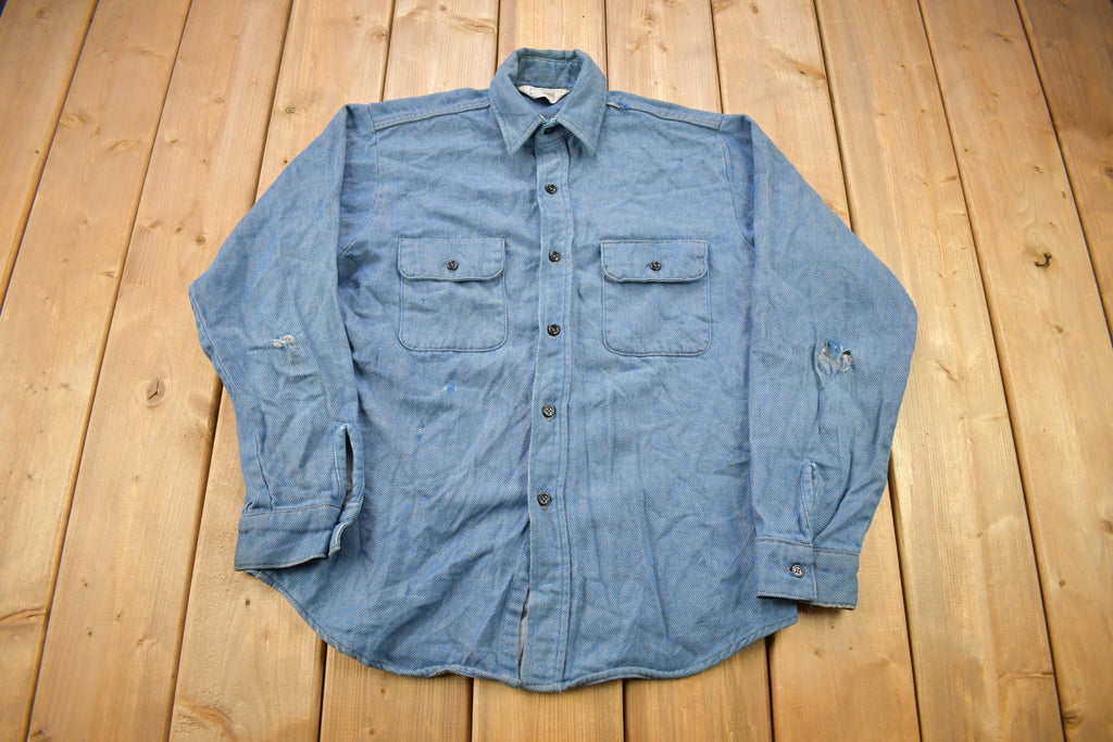 Vintage 1980s Five Brother Blank Button Up Shirt