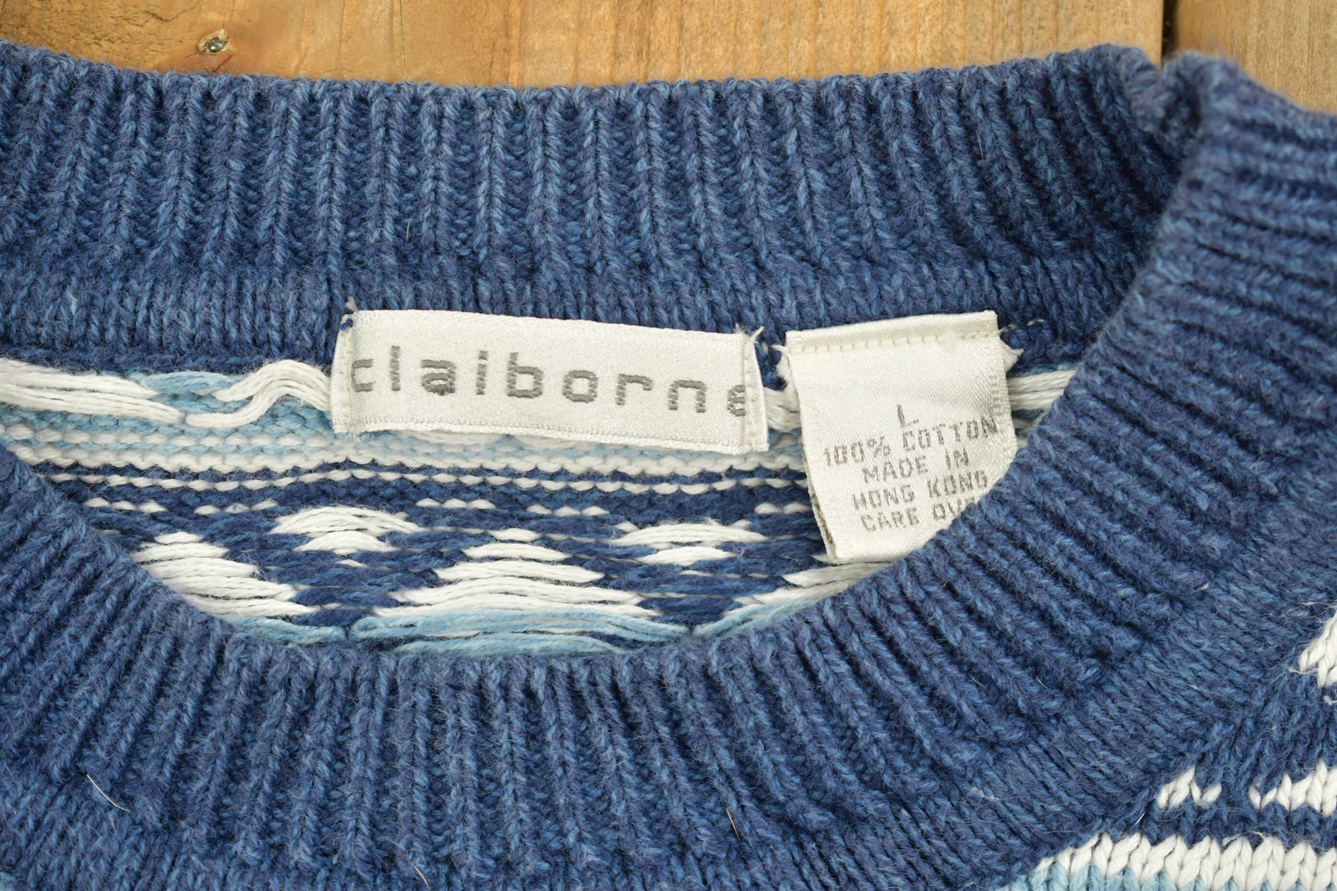 Vintage 1990s Claiborne Abstract Knitted Crewneck Sweater