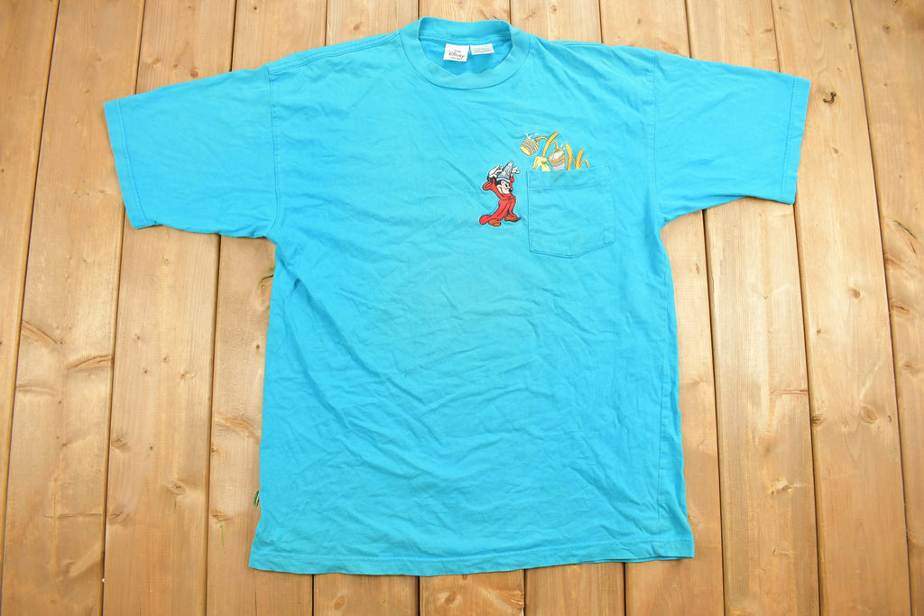 Vintage 1990s Fantasia DisneyEmbroidered Pocket T-Shirt