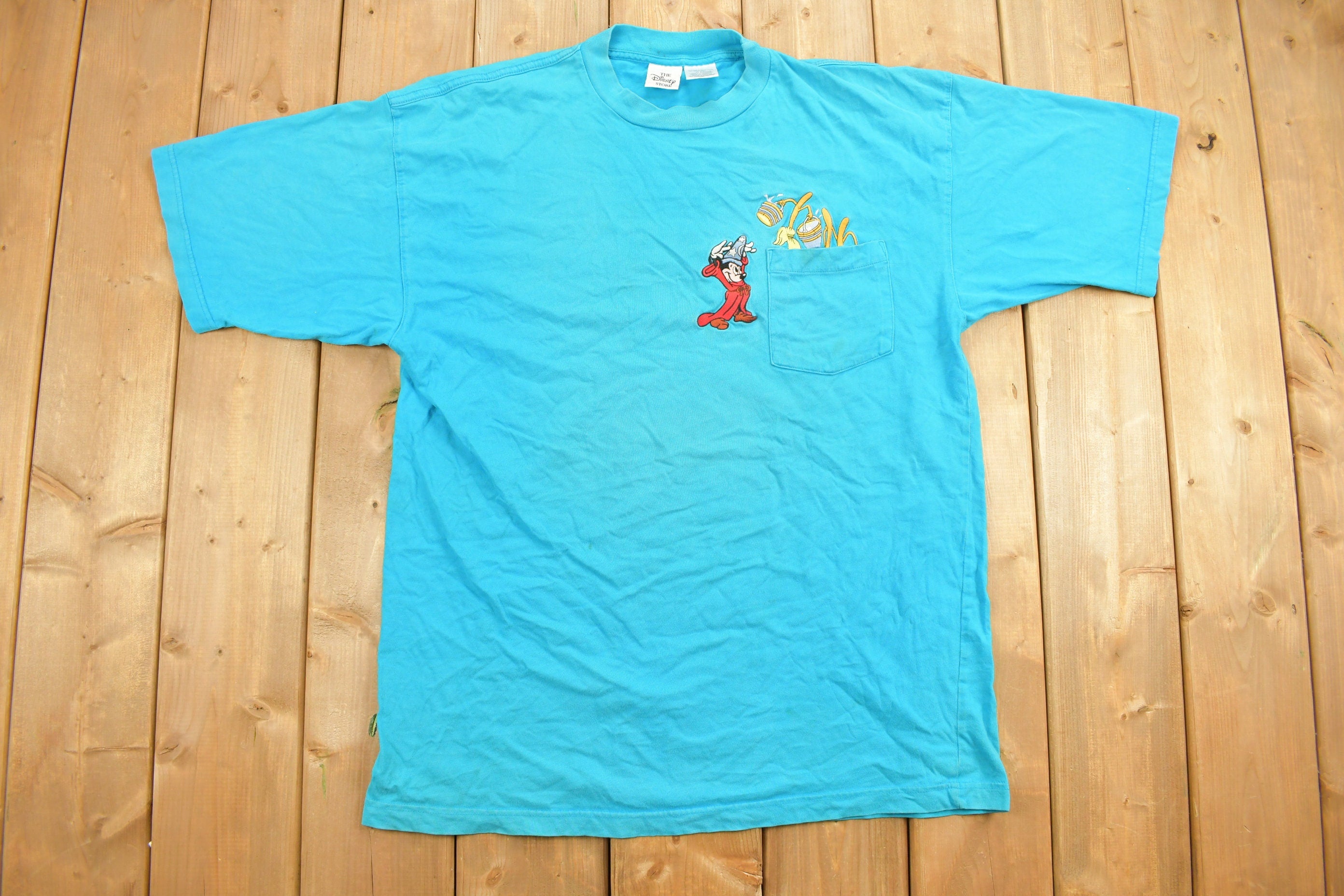 Vintage 1990s Fantasia DisneyEmbroidered Pocket T-Shirt