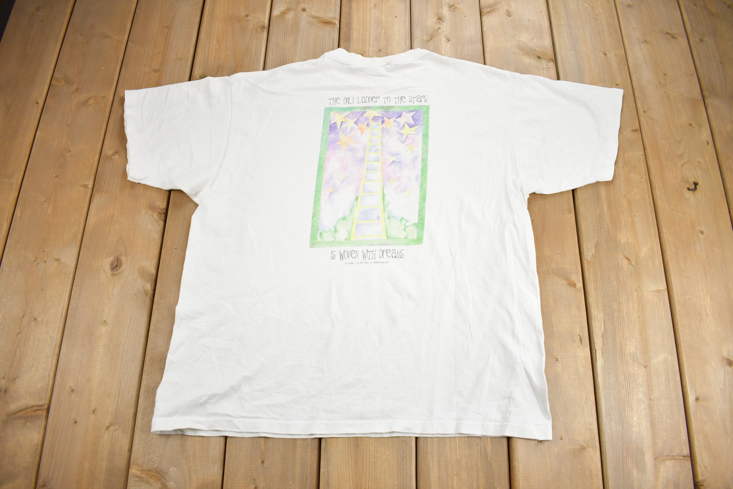 Vintage 1990s "The Only Ladder To The Stars Is Woven With Dreams" Graphic T Shirt  Vintage T Shirt  Graphic Tee  Single Stitch