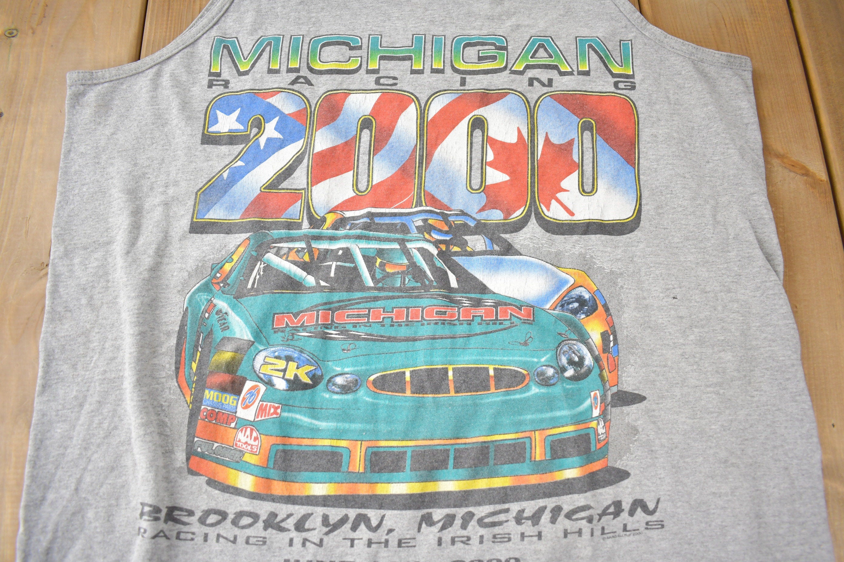 Vintage 2000 Michigan Racing Race Car Tank Top