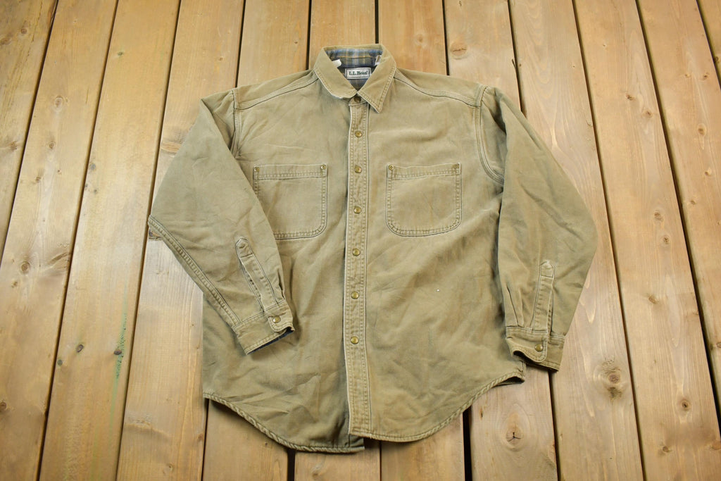 Vintage 1990s Distressed LL Bean Blanket Lined Jacket Made In USA