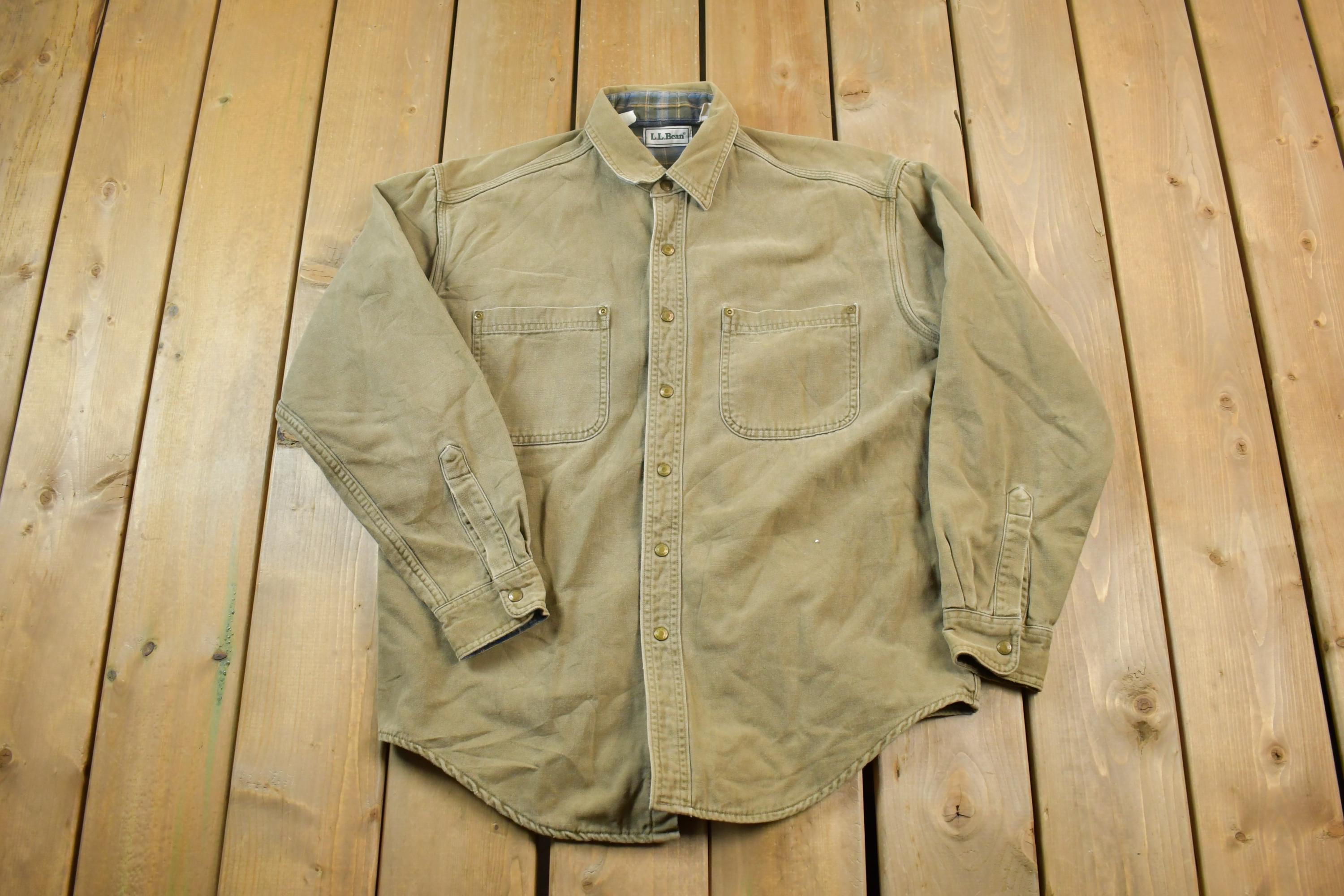 Vintage 1990s Distressed LL Bean Blanket Lined Jacket Made In USA