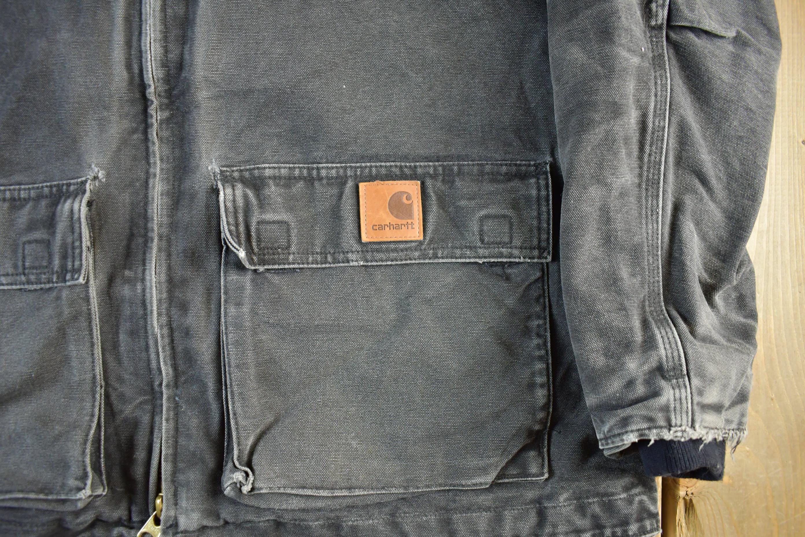 Vintage 2000s Carhartt Hooded Sherpa Lined Jacket Mens XL