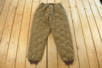 Vintage 1980s Diamond Quilted Brown Puffer Pants Men's Large