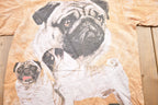 Vintage 2000 Pug Graphic Garment Dyed T-Shirt