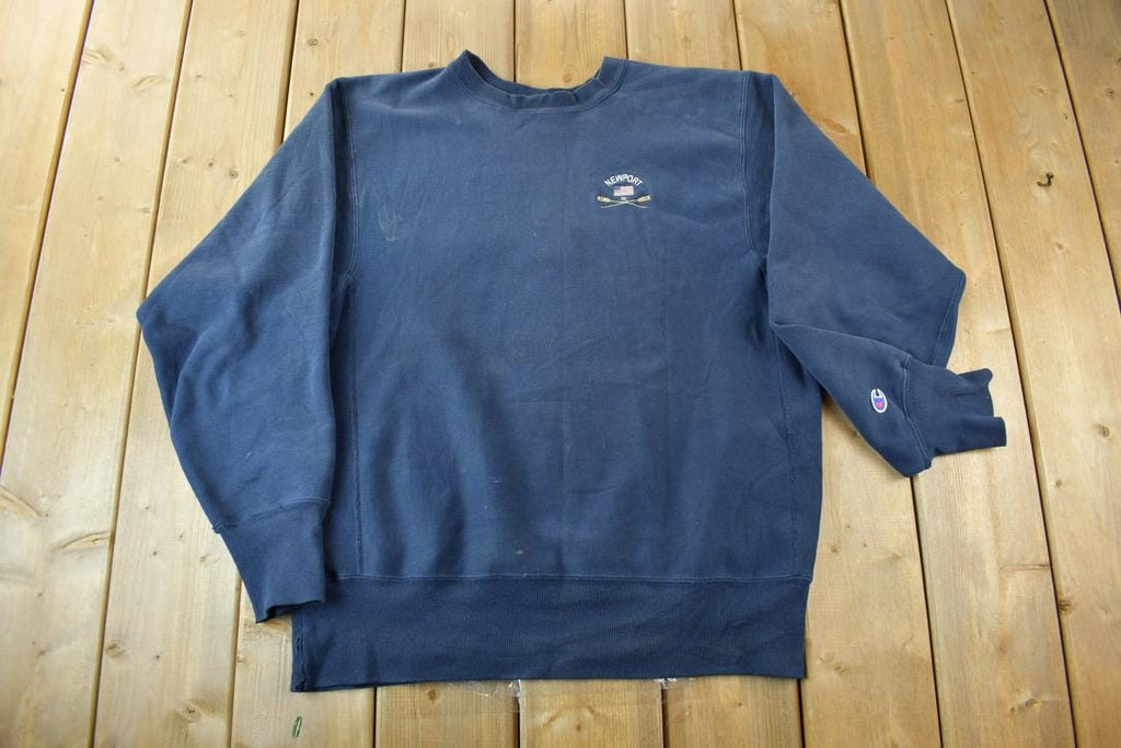 Vintage 1990s Newport Rhode Island Rowing Champion Reverse Weave Crewneck Sweatshirt / Made In USA / Heavy Weight / 90s Champion