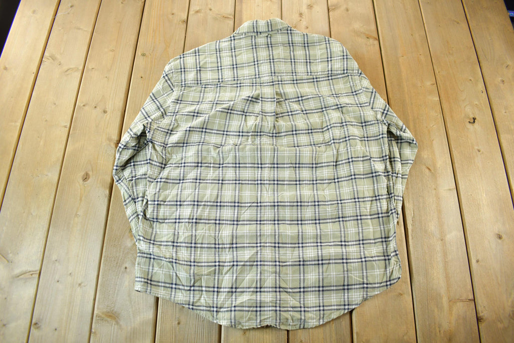 Vintage 1990s Eddie Bauer Button Up Shirt  1990s Plaid Button Up  Vintage Flannel  Outdoors  Mens Medium