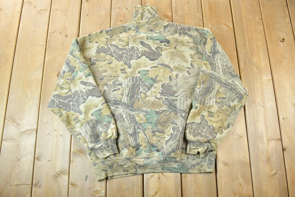 Vintage 1990s Realtree Jerzees Outdoor Souvenir Turtleneck Sweatshirt Made In USA