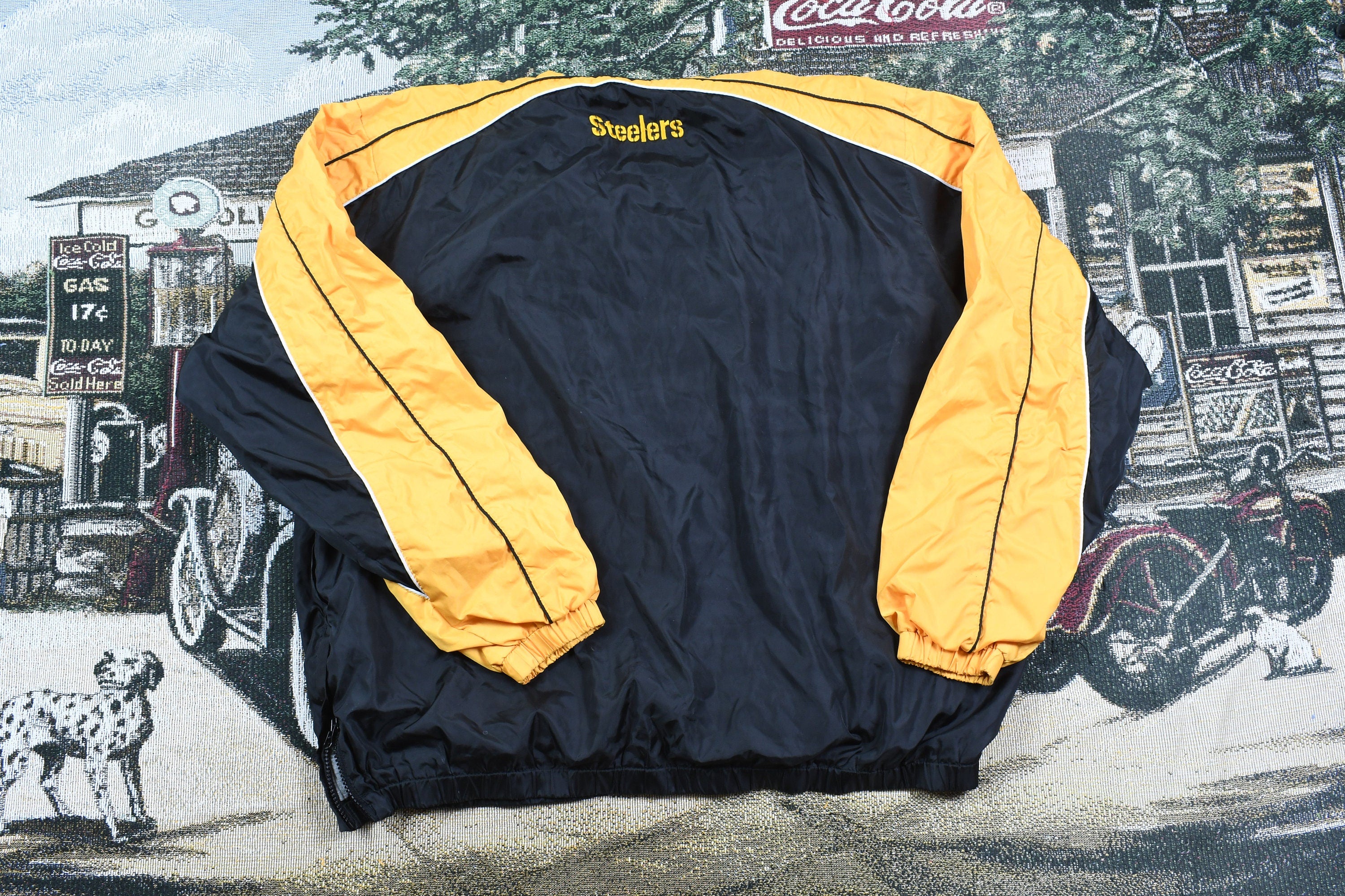 Vintage 1990s Pittsburgh Steelers NFL Pullover Windbreaker