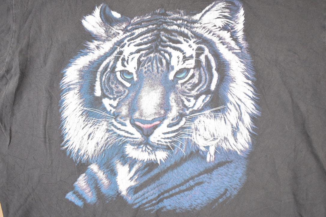Vintage 1990s Siberian Tiger Souvenir Animal T-Shirt Men's L