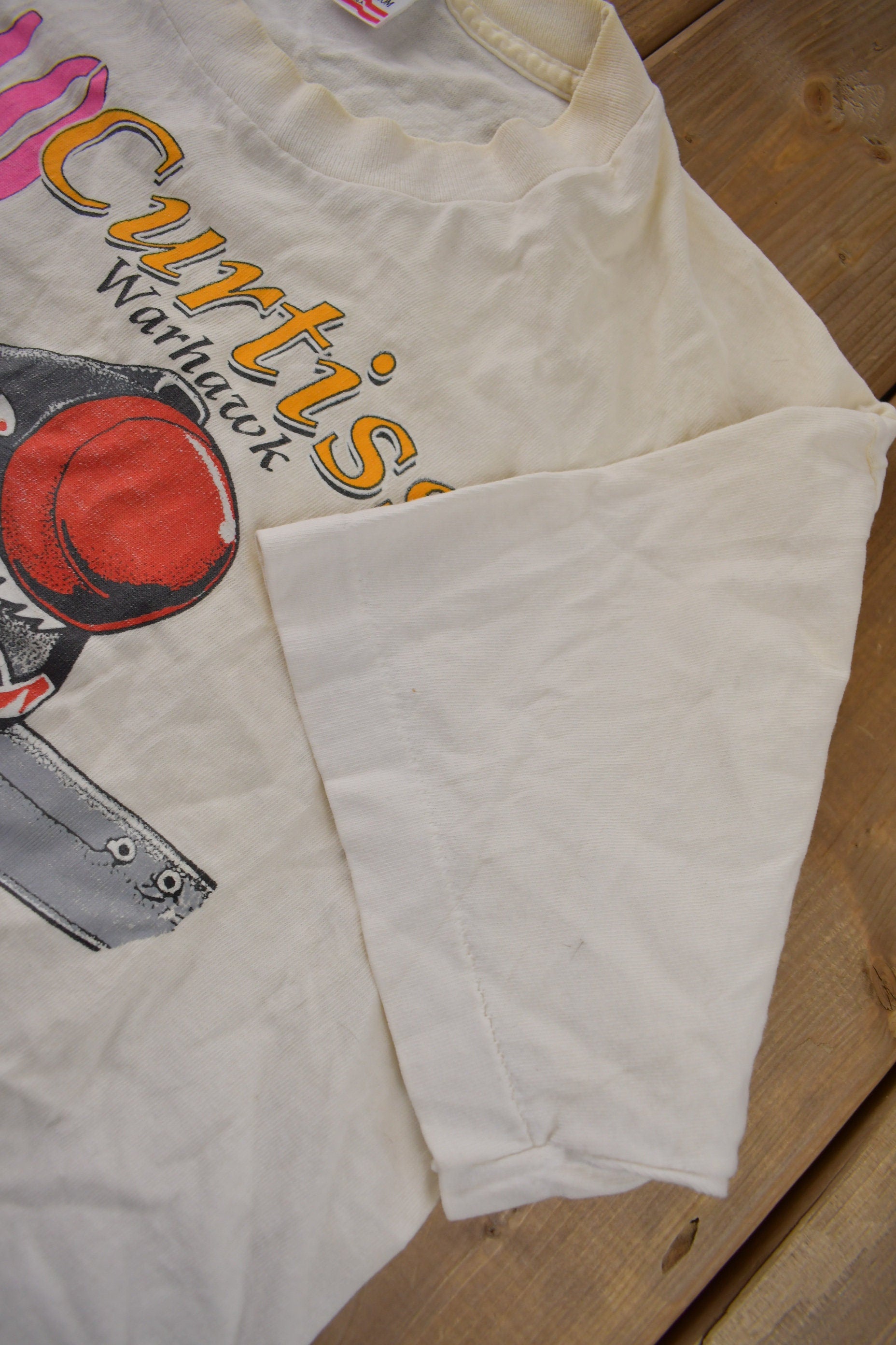 Vintage 1990s P-40 Curtiss Warhawk Fighter Plane Single Stitch Graphic T Shirt Made In USA Size M
