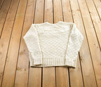 Vintage 1980s Premises 3D Coloured Cable Knit Crewneck Sweater Size S