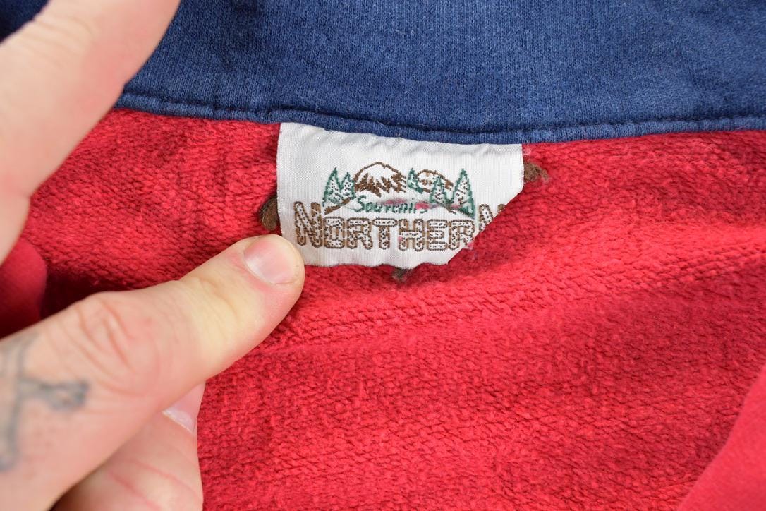 Vintage 1990s Mont Tremblant Quarter Zip Souvenir Crewneck Sweatshirt
