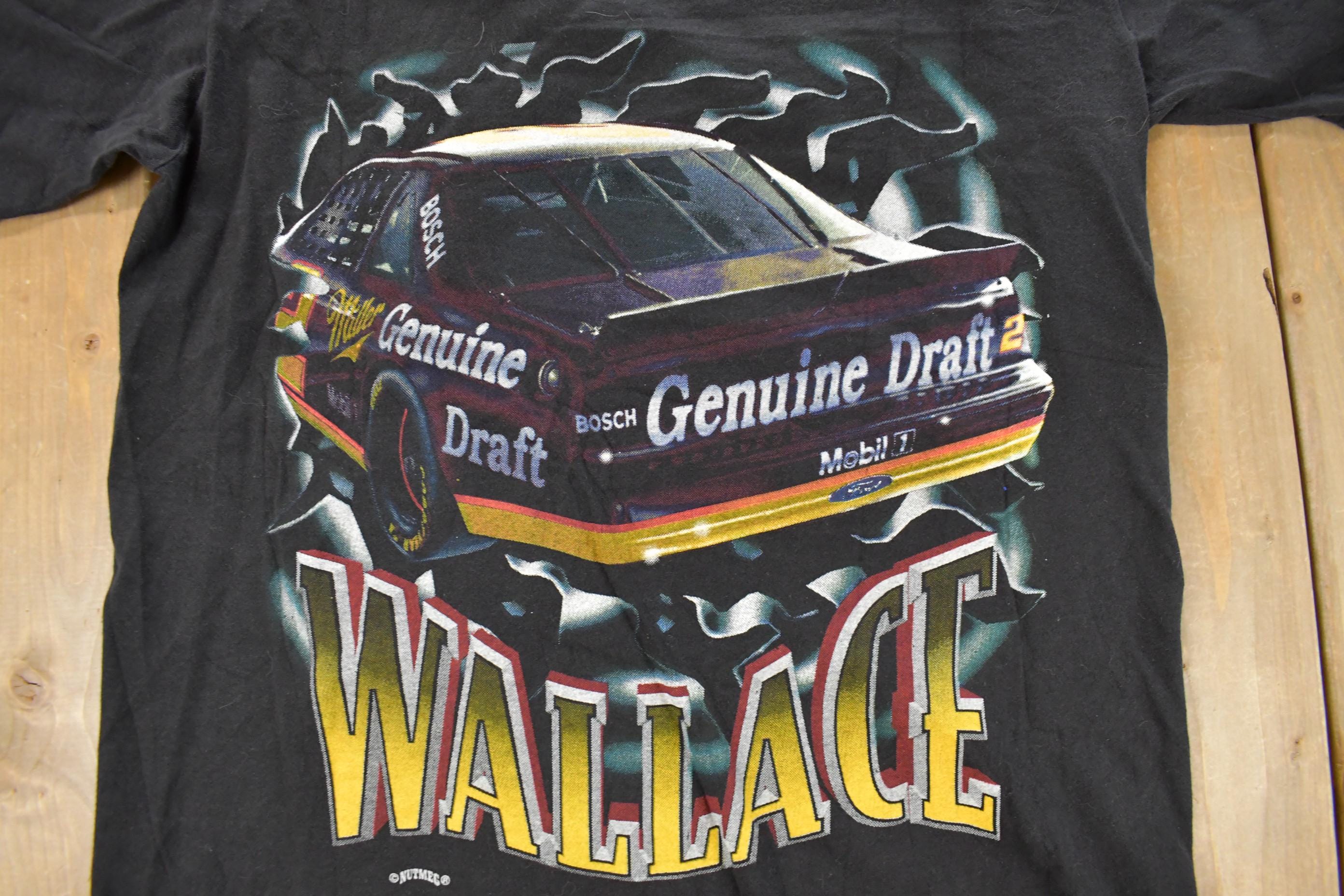 Vintage 1990s Nascar Rusty Wallace Miller Genuine Draft Racing T-Shirt Men's Medium