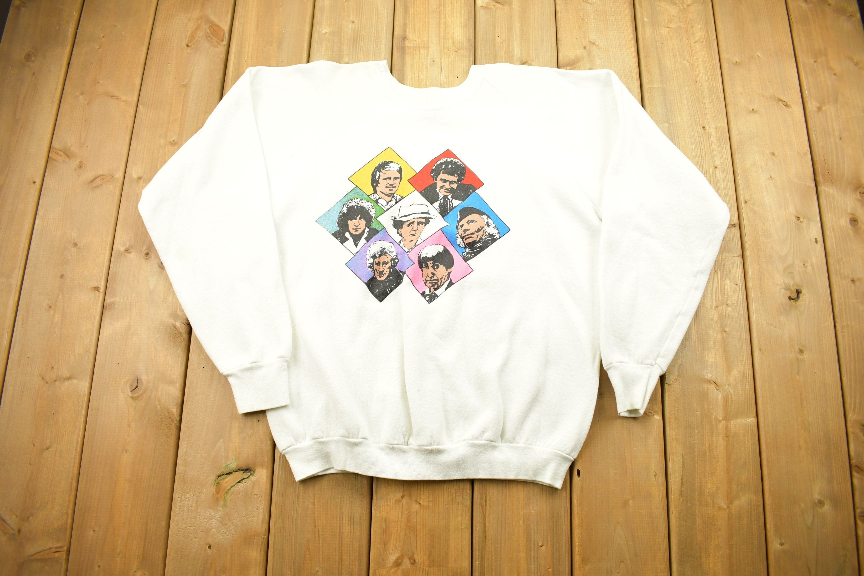 Vintage 1980s Pop Culture Theme Raglan Crewneck