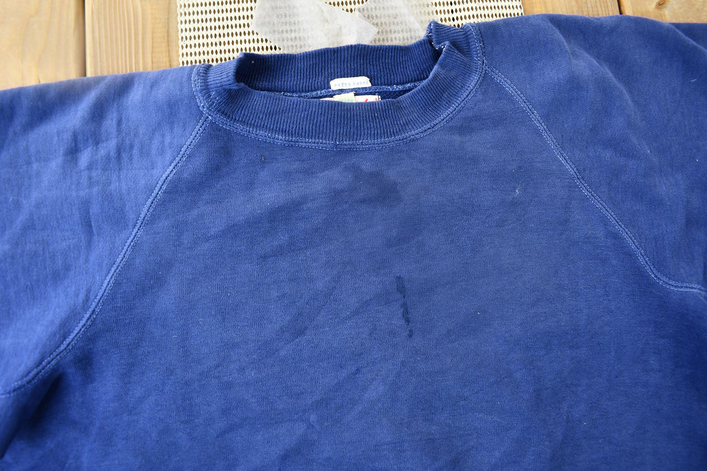 Vintage 1940s Akom Pep-Shirt Blank Navy Blue Crewneck Sweatshirt