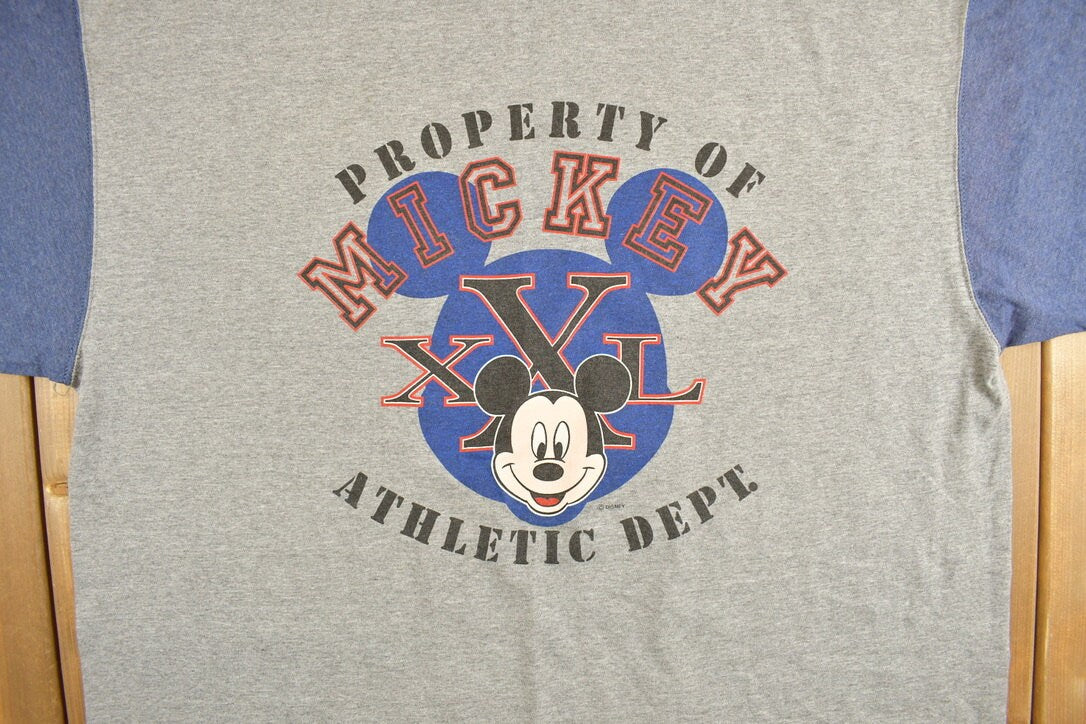 Vintage 1990s Mickey Athletic Dept Cartoon Promo T-Shirt