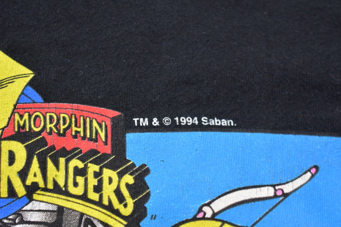 Vintage 1994 Youth Power Rangers X-Men Marvel Comic Book Promo T-Shirt Baby Tee