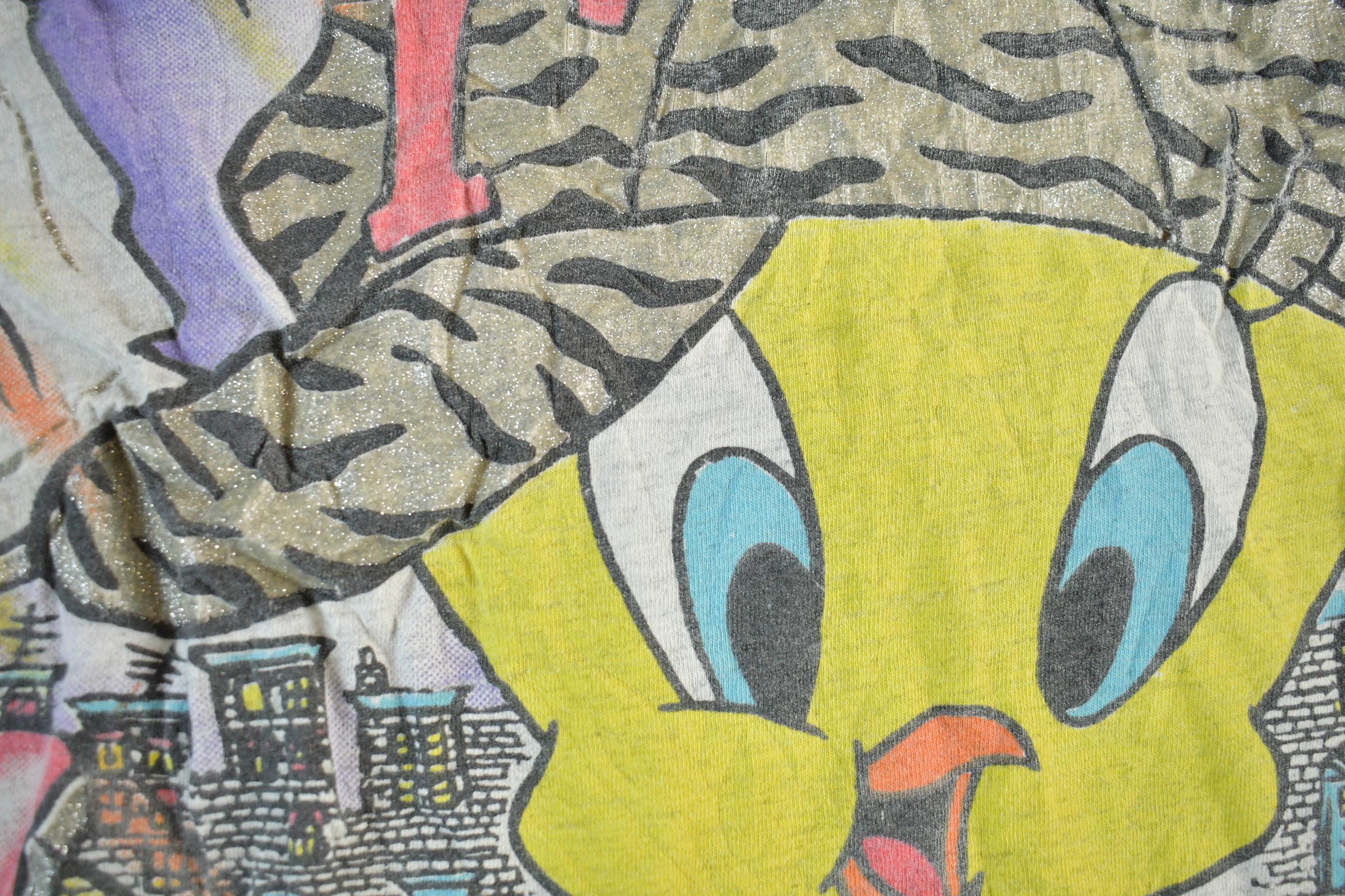 Vintage 1993 Looney Tunes Tweety Bird Cartoon T-Shirt Adult Large