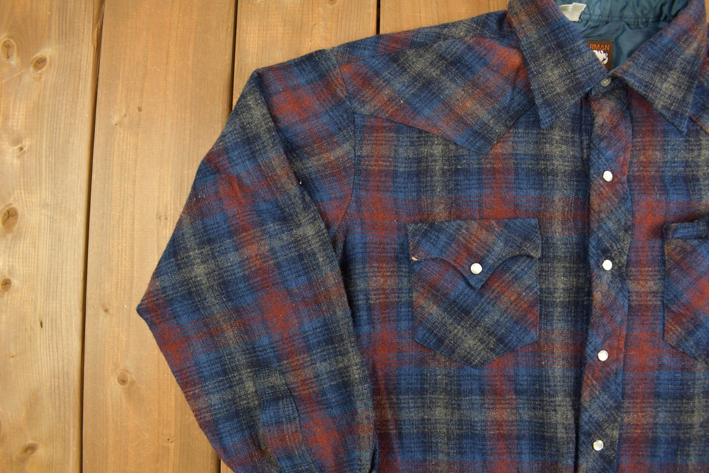 Vintage 1990s Karman Flannel Button Up Western Shirt