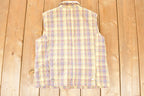 Vintage 1990s Christopher And Banks Plaid Lined Button Up Vest Men's M