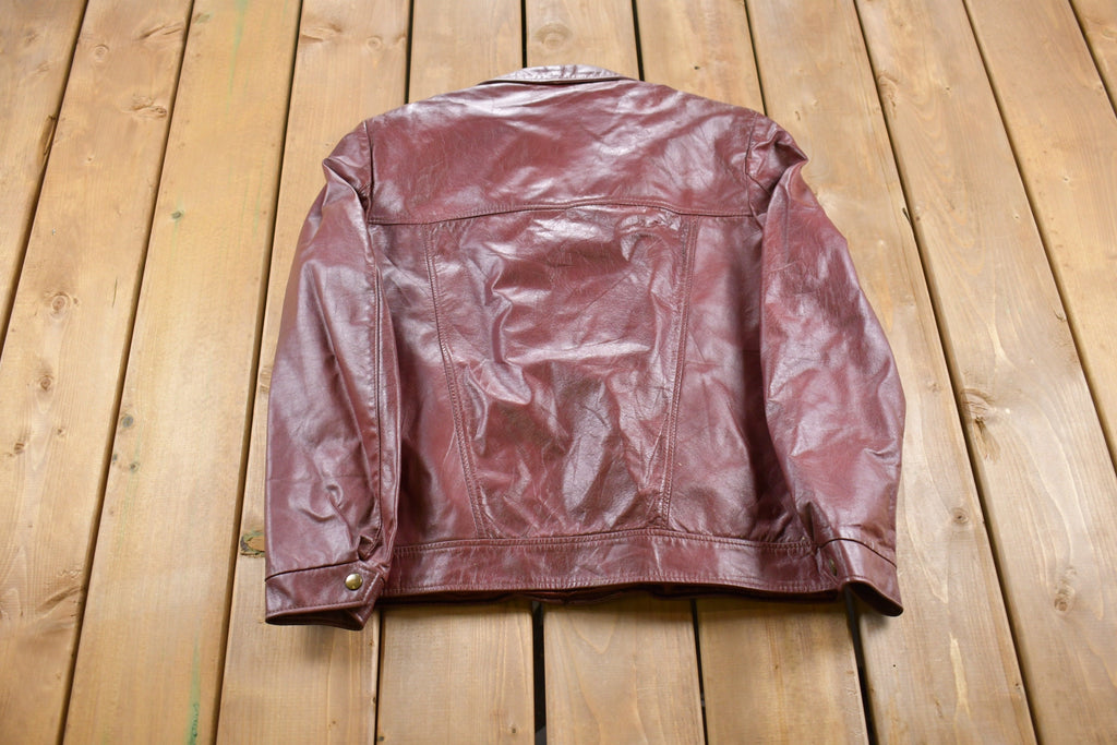 Vintage 1990s London Fog Leather Biker Jacket