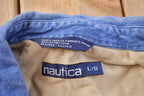 Vintage 1990s Blank Nautica Denim Collar Button Up Shirt