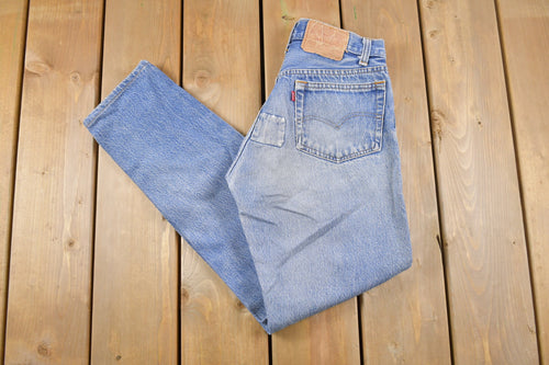 Vintage 1990s Levi's 501 Red Tab Patch Repaired Denim Jeans Size 32 x 29 / Vintage Denim / Streetwear / Patchwork / Made In USA