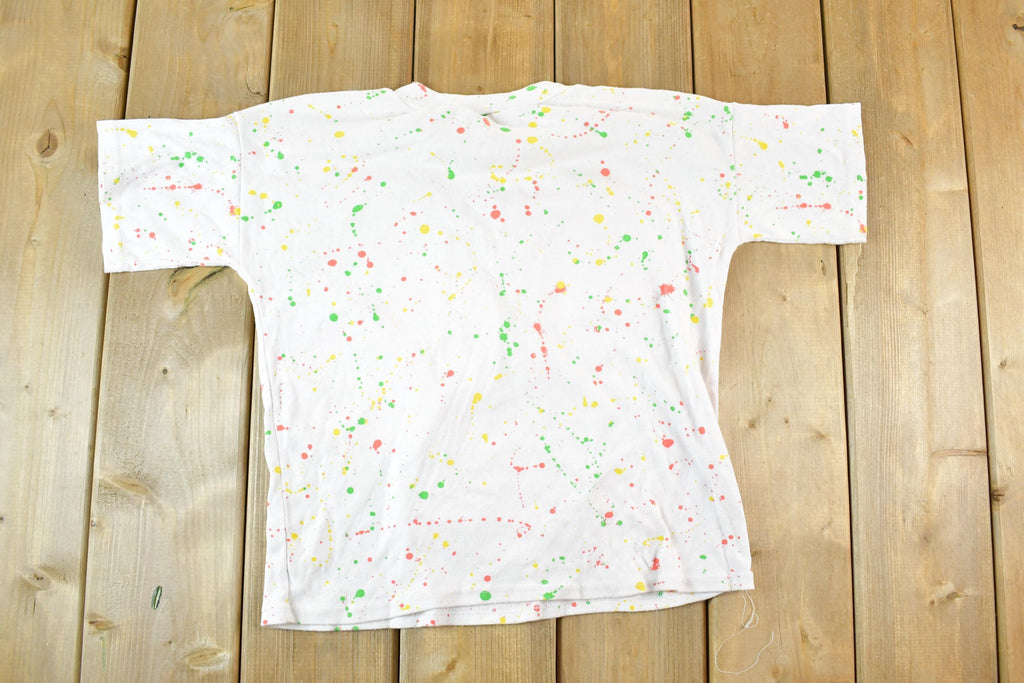 Vintage 1990s Andover Togs Puzzle Hearts Souvenir All Over Print T-Shirt Women's S