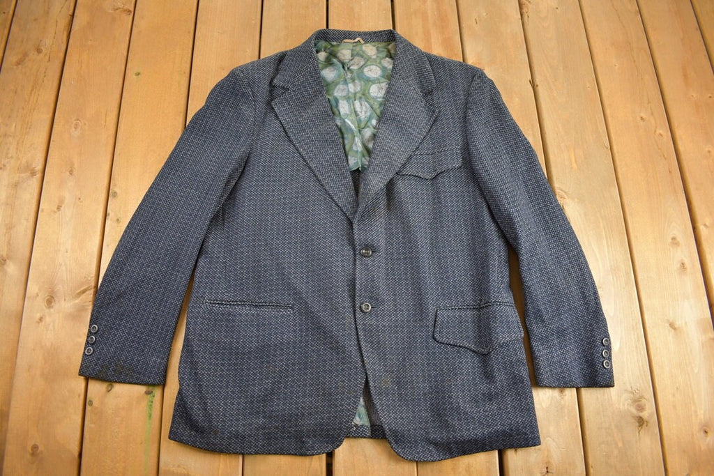 Vintage 1990s College Town Boston Blue Button Up Blazer Jacket