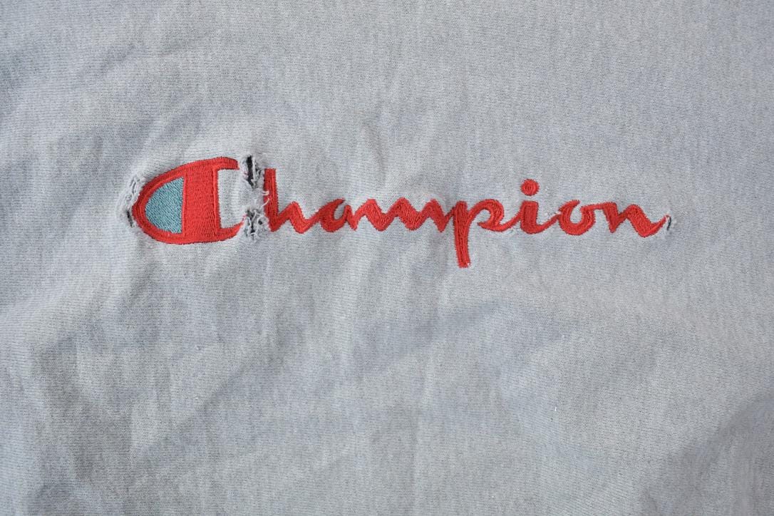 Vintage 1990s Champion Reverse Weave Super Distressed Double Collar Crewneck Sweatshirt