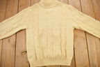 Vintage 1970s Towncraft Penneys Cable Knit Mockneck Sweater