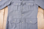 Vintage 1970s Levi's Panatela Tops Grey Western Style Button Up Shirt Made in USA Size L
