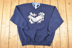 Vintage 1990s Morning Sun Cute Sleeping Kitty Graphic Print Double Collar Crewneck Sweatshirt Womens XXL