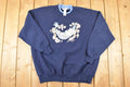 Vintage 1990s Morning Sun Cute Sleeping Kitty Graphic Print Double Collar Crewneck Sweatshirt Womens XXL / Made In USA / 90's Cat Sweater