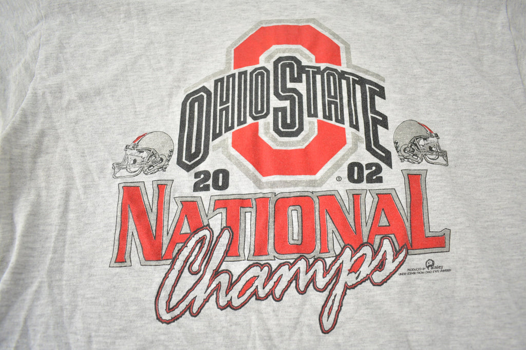 Vintage 2002 Ohio State University National Champs Collegiate Graphic T-Shirt Made In USA