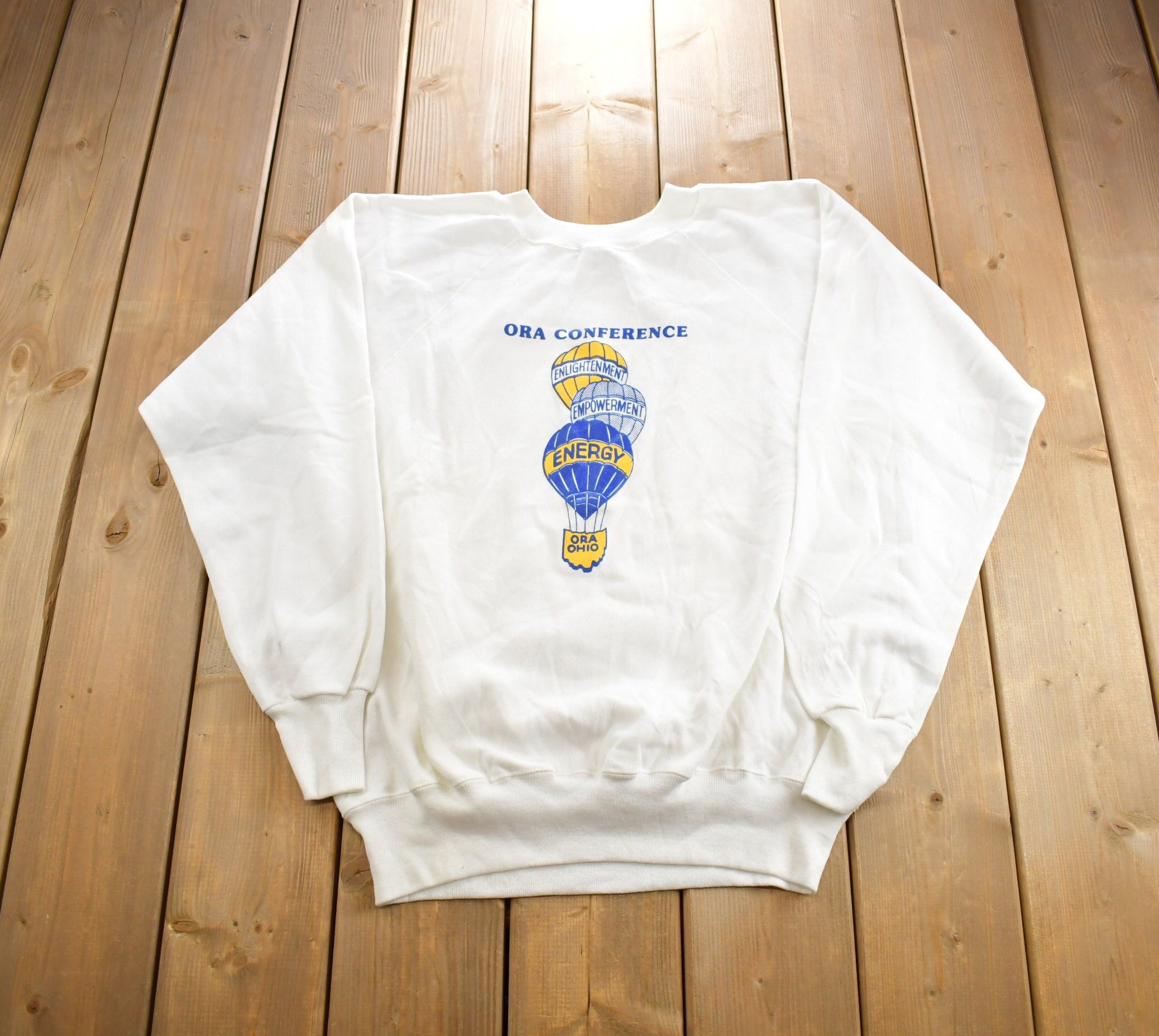 Vintage 1990s ORA Conference Ohio Souvenir Travel Crewneck Sweatshirt Made In USA