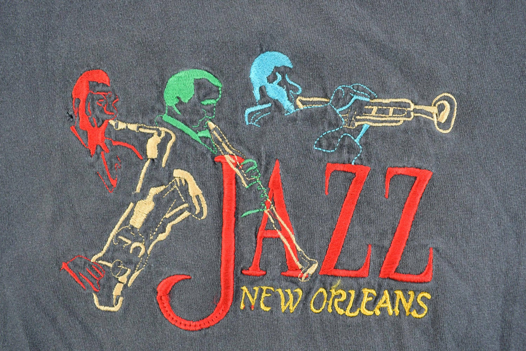 Vintage 1990s New Orleans Jazz Embroidered Souvenir T-Shirt