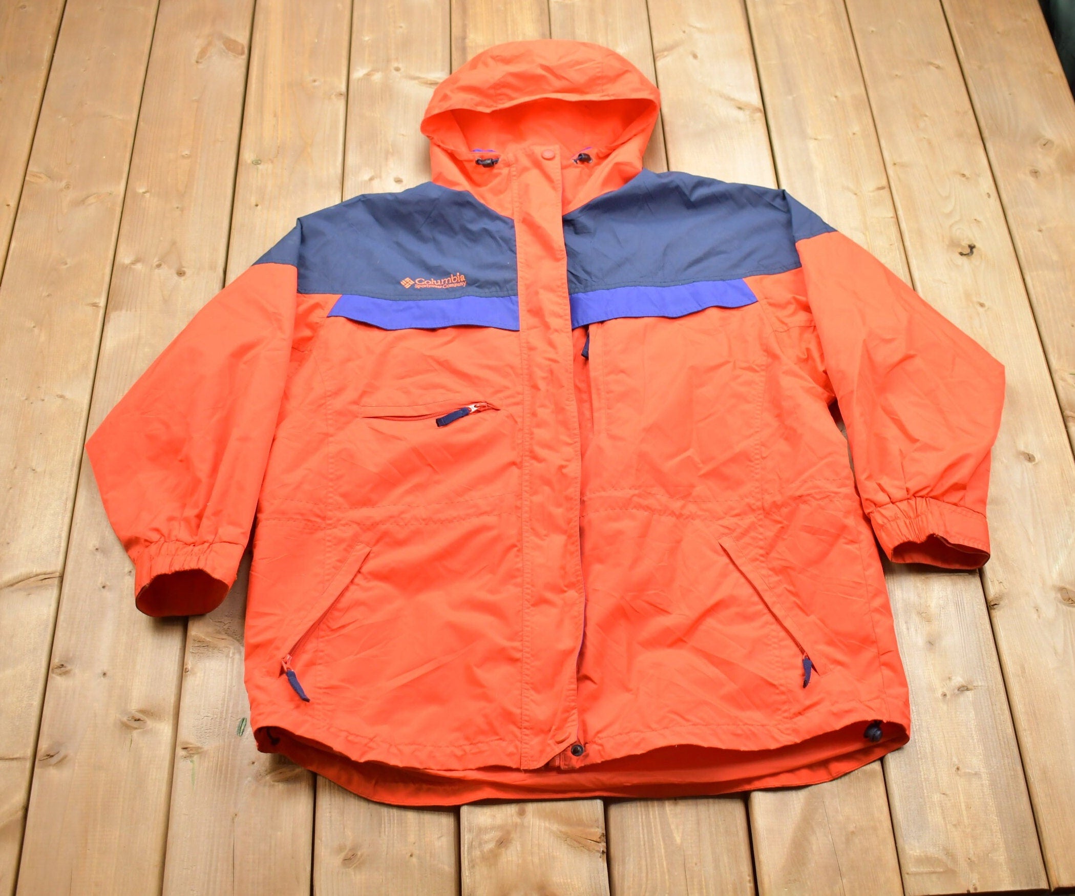 Vintage 1990s Columbia Color Block Windbreaker Jacket