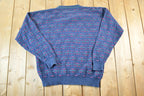 Vintage 1990s Hampton Bay Trading Company Knit Abstract Pattern Crewneck Sweater Mens XL