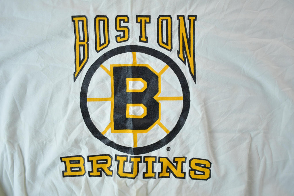 Vintage 1990s Boston Bruins Nutmeg Mills NHL Hockey Crewneck Sweatshirt