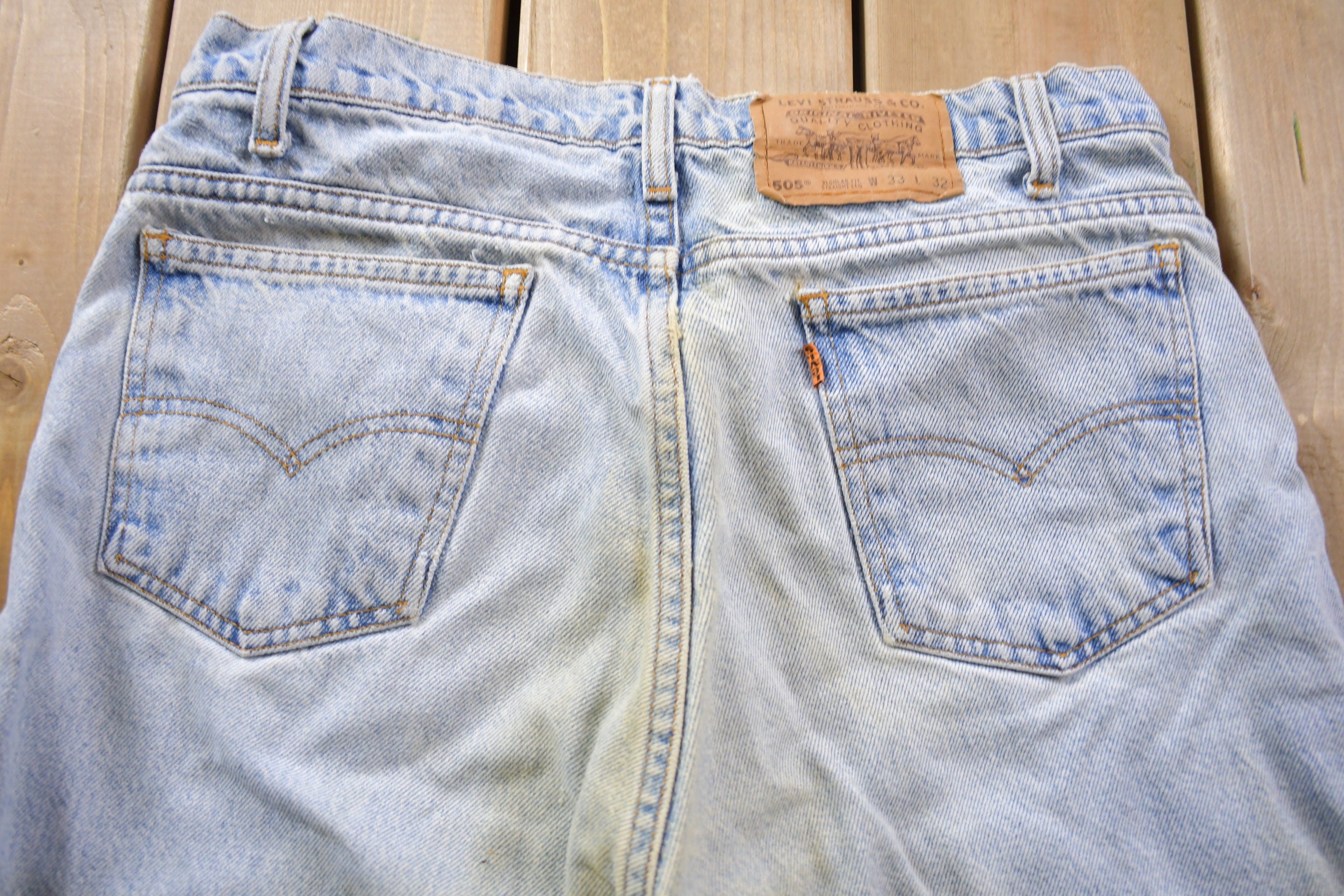 Vintage 1990s Levi's 505 Orange Tab Jeans Size 30 x 29.5