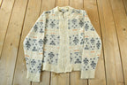 Vintage 1960s Pilgrim Sears Roebuck Wool Knit Zip Up Sweater